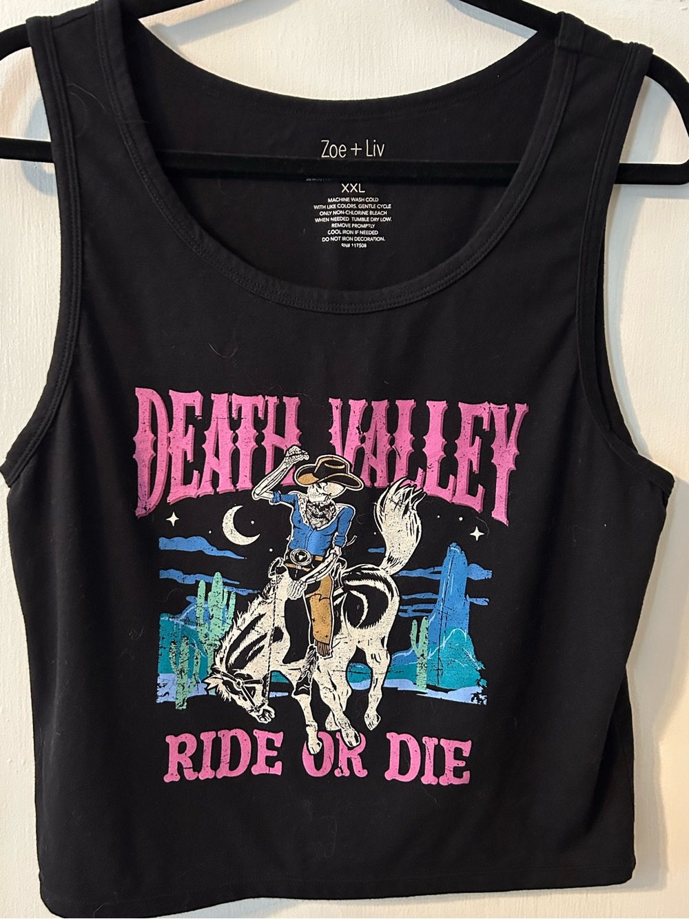 Zoe + Liv Black Death Valley Graphic Tank - Picture 5 of 5
